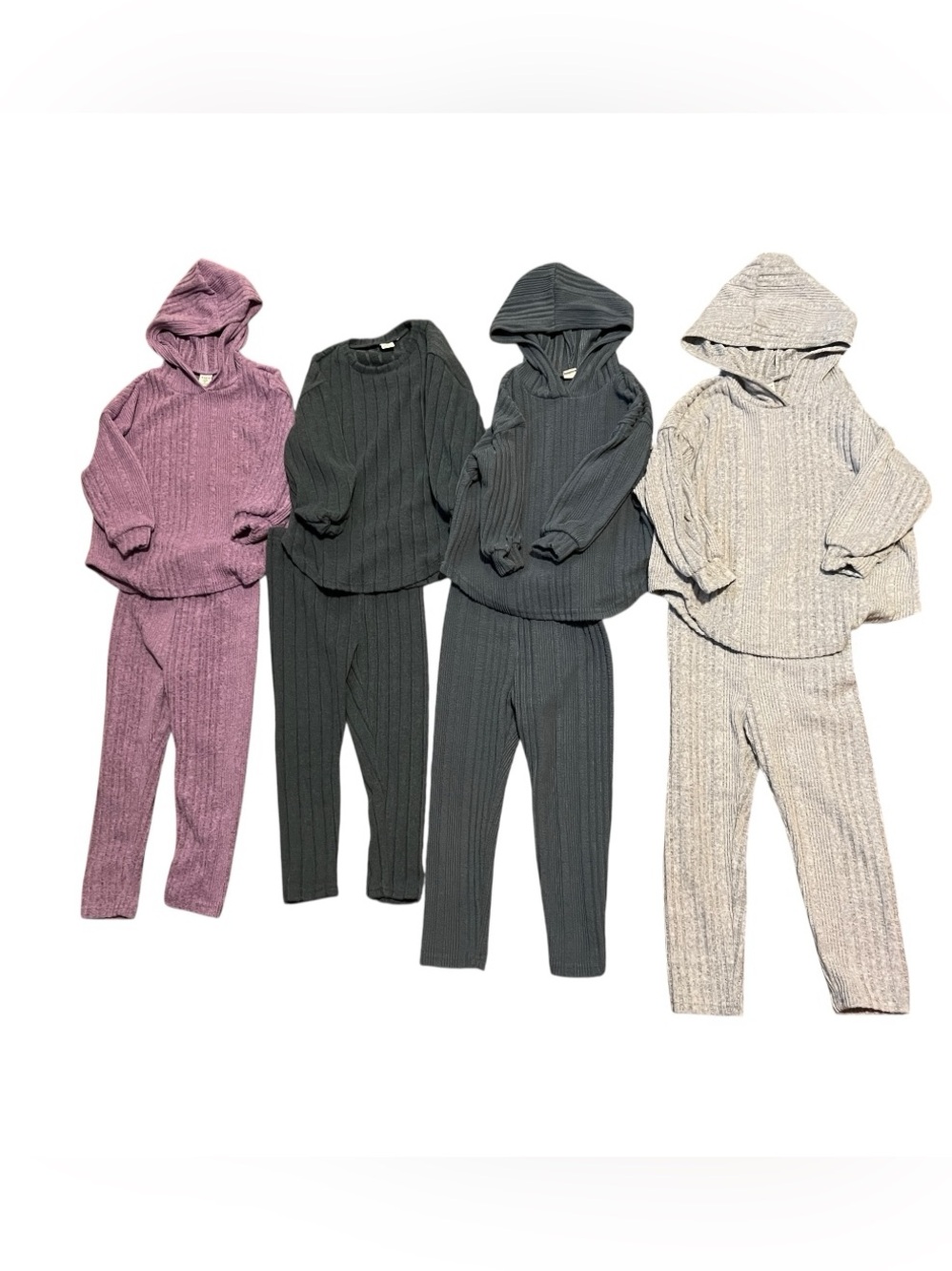 Girls Matching Sets Bundle Ribbed Neutrals Size 5 - Picture 4 of 5